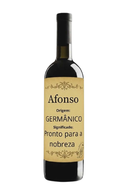 Vinho Personalizado com Nome Afonso | Memórias que se Bebem