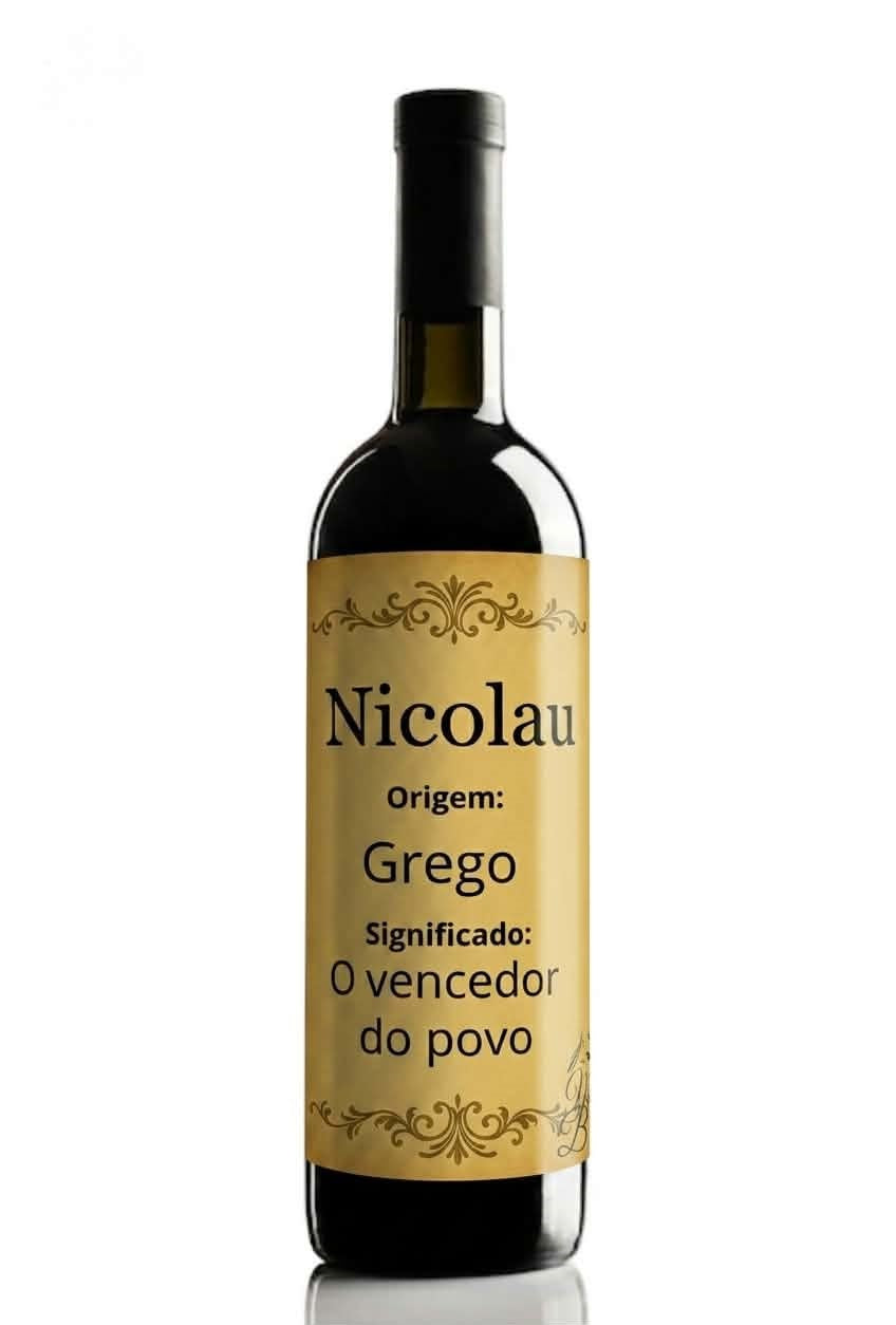 Vinho Personalizado com Nome Nicolau
