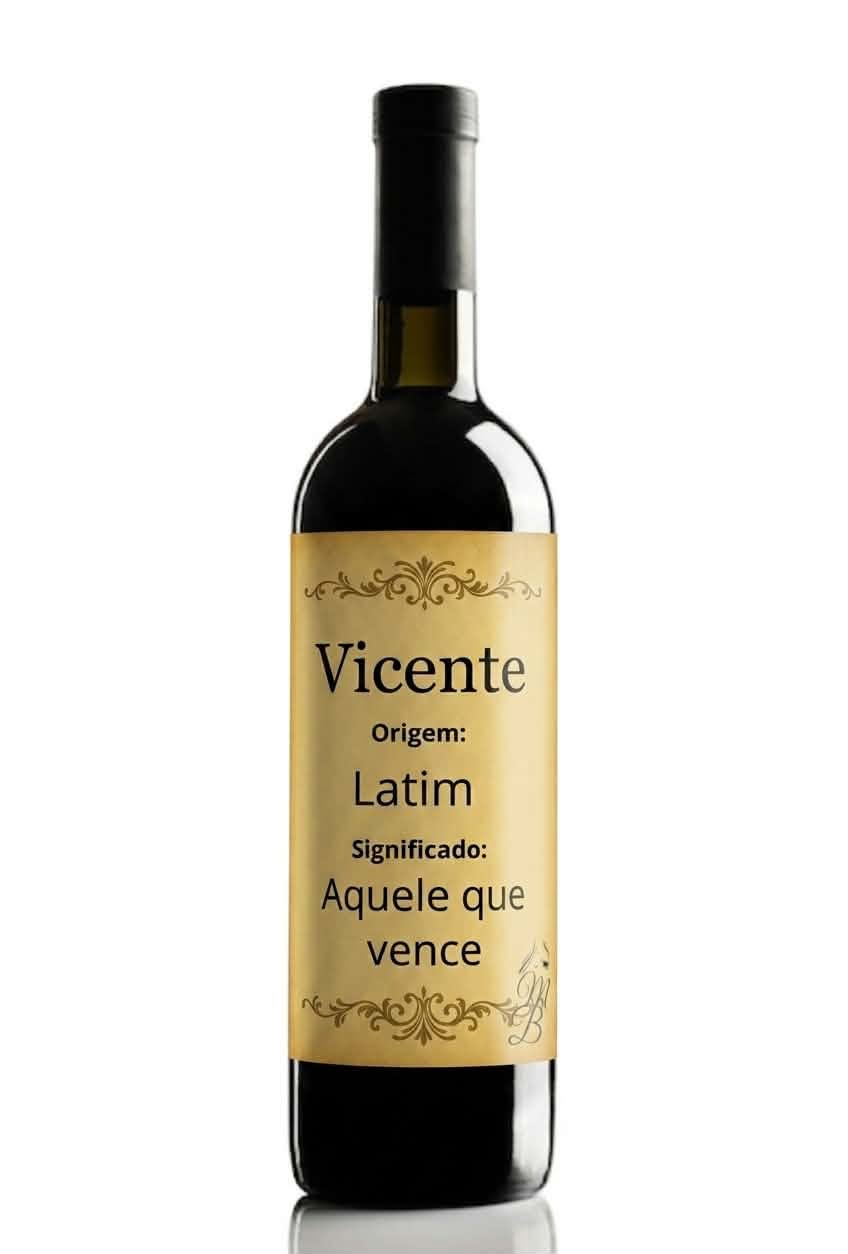 Vinho Personalizado com Nome Vicente