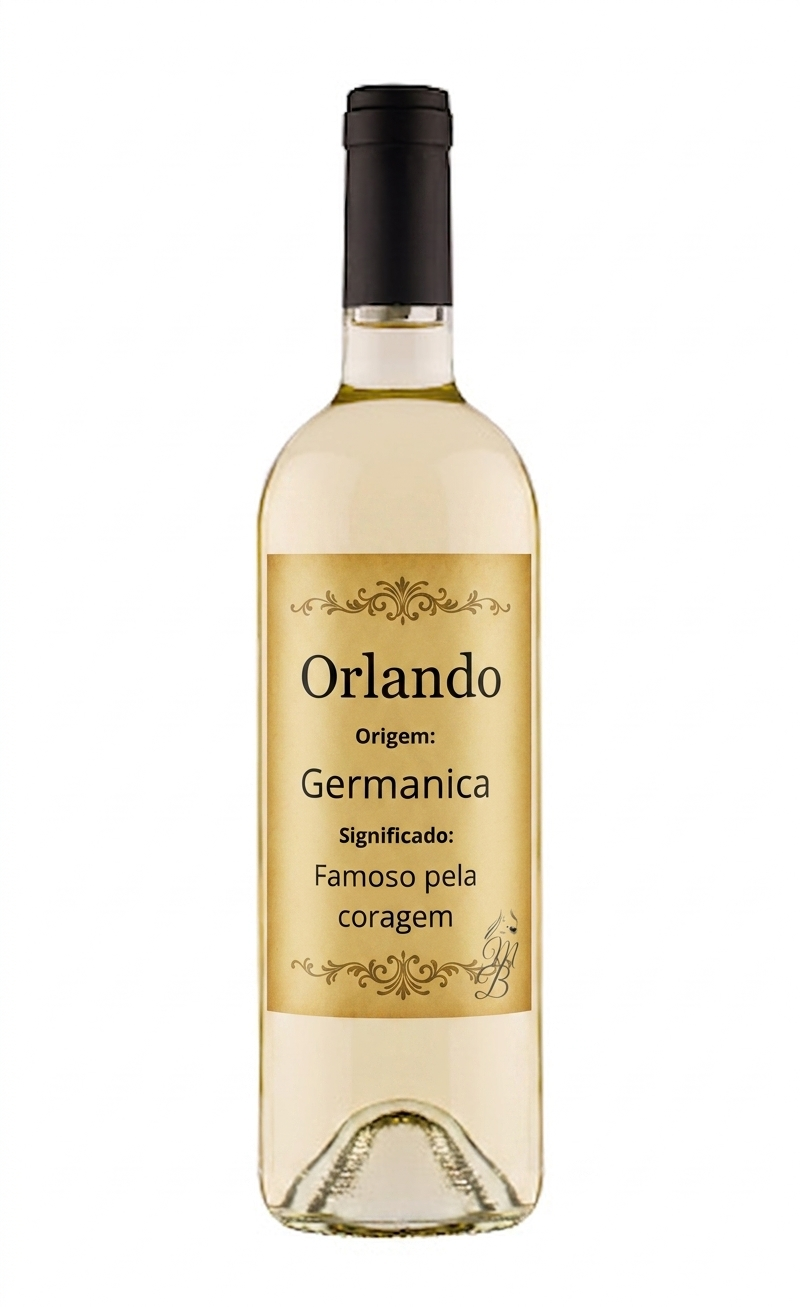 Vinho Personalizado com Nome Orlando | Memórias que se Bebem