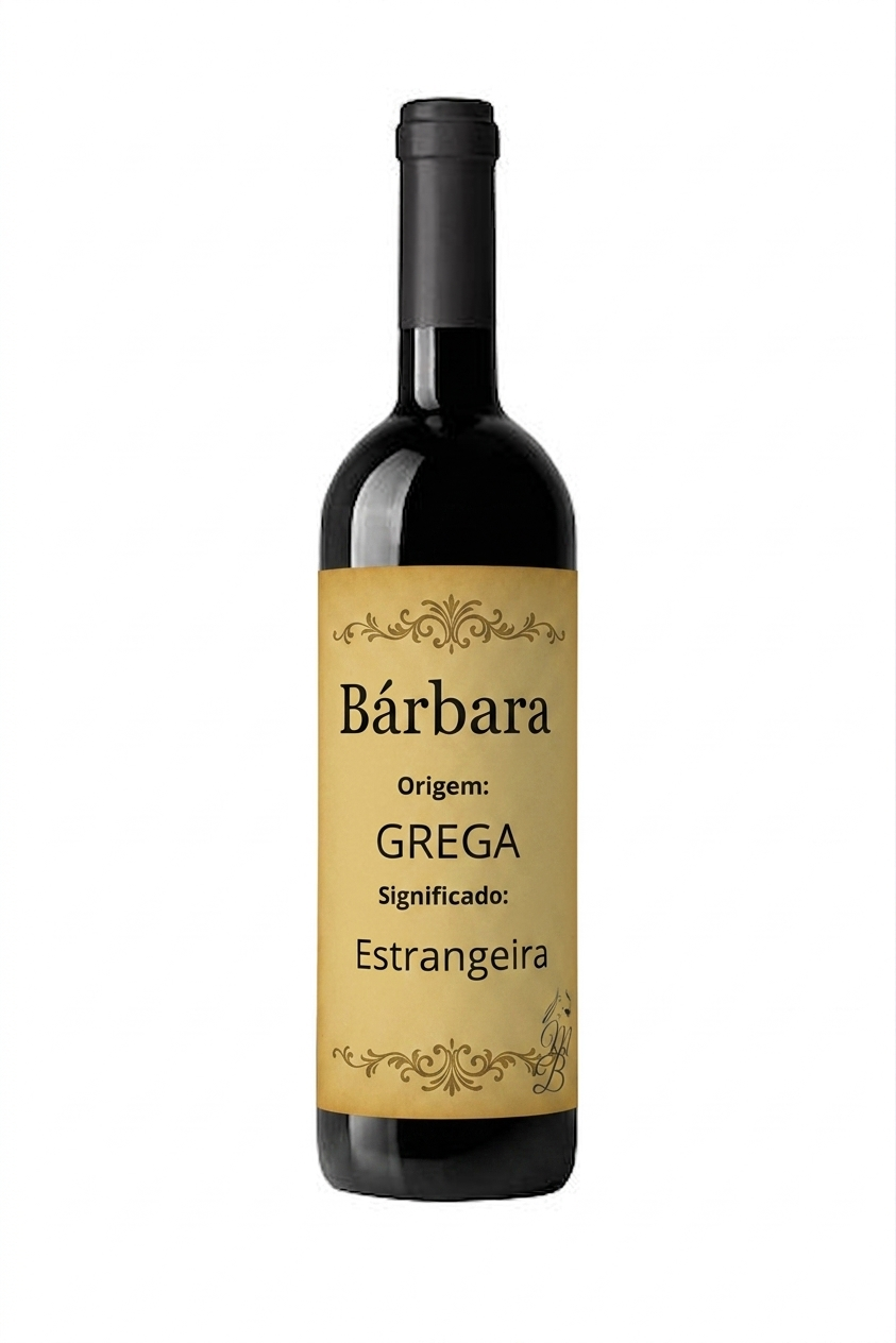 Vinho Personalizado com Nome Bárbara | Memórias que se Bebem