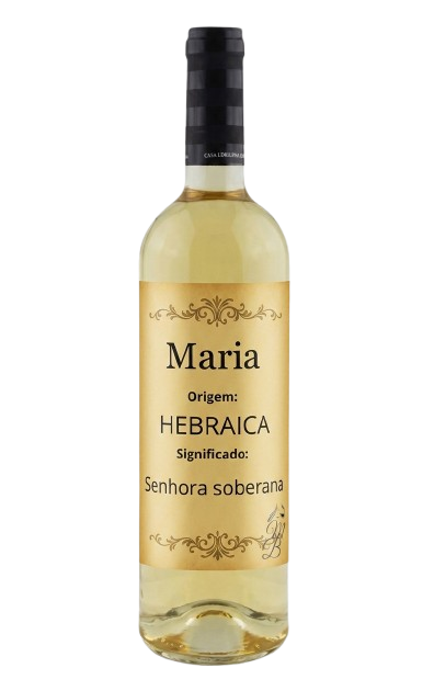 Vinho Personalizado com Nome Maria | Memórias que se Bebem