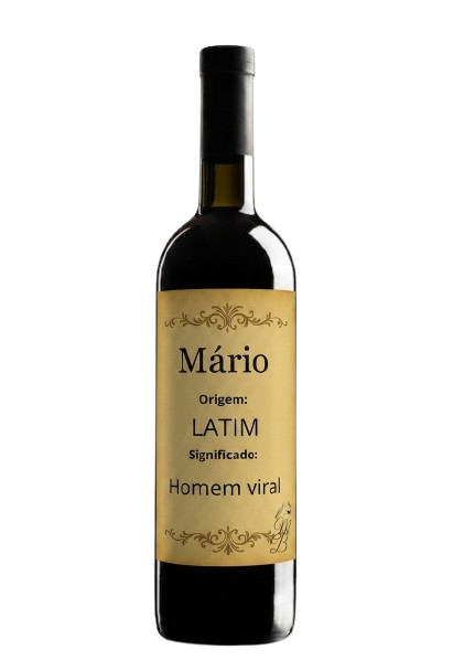 Vinho Personalizado com Nome Mário | Memórias que se Bebem
