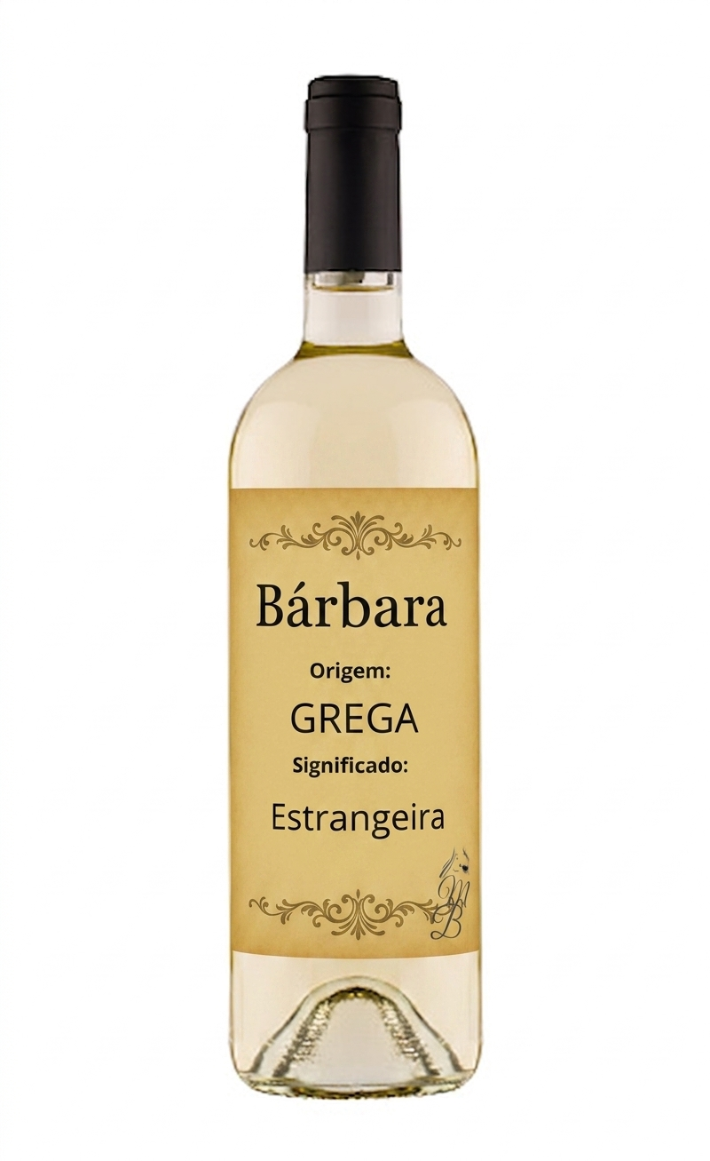 Vinho Personalizado com Nome Bárbara | Memórias que se Bebem