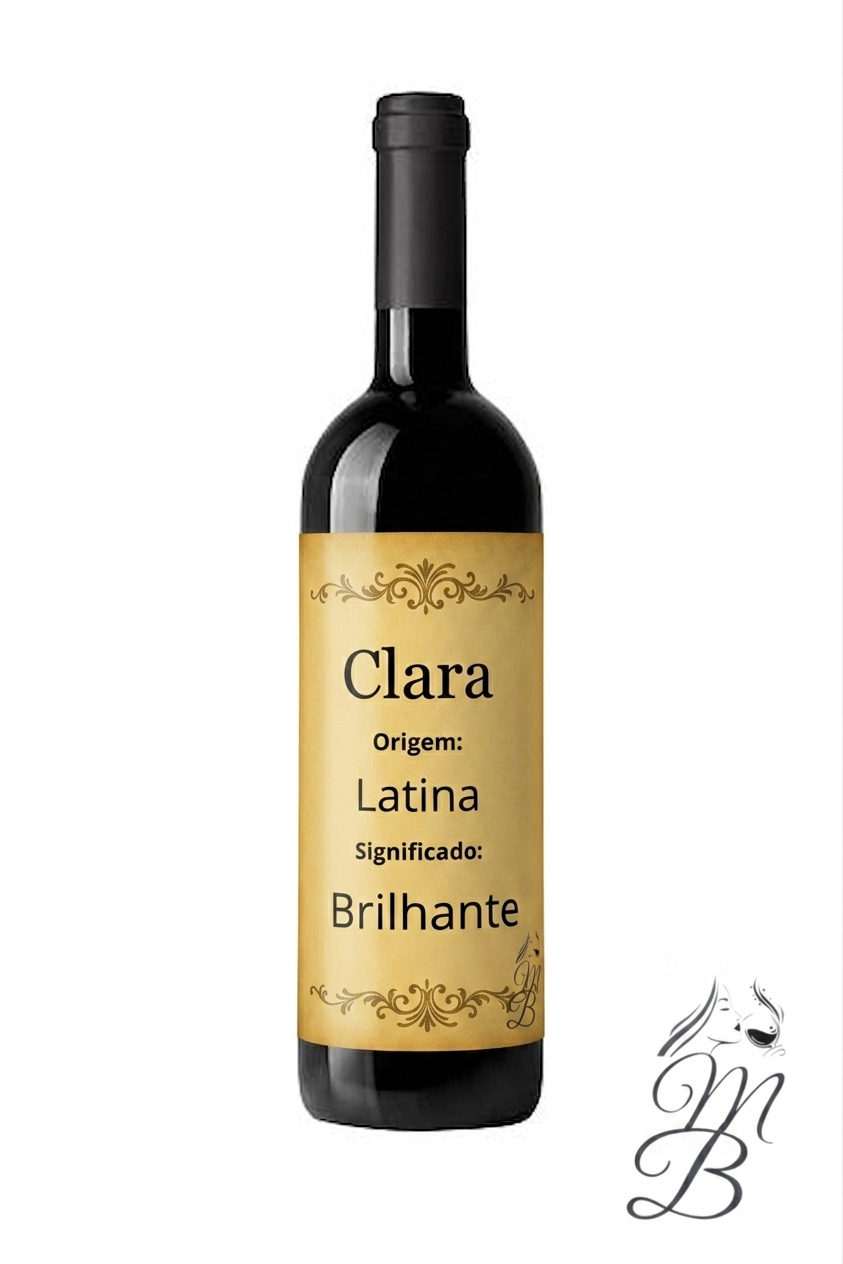 Vinho Personalizado com Nome Clara | Memórias que se Bebem