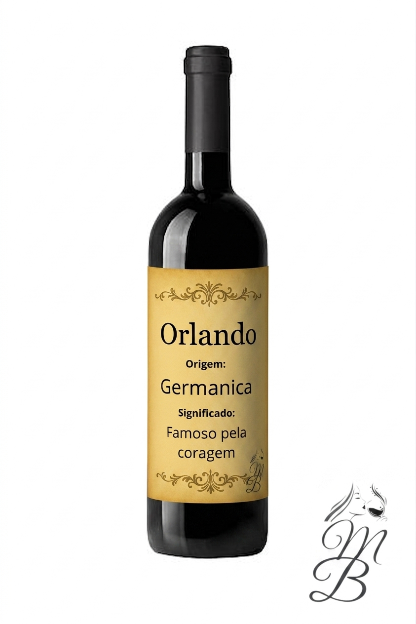 Vinho Personalizado com Nome Orlando | Memórias que se Bebem