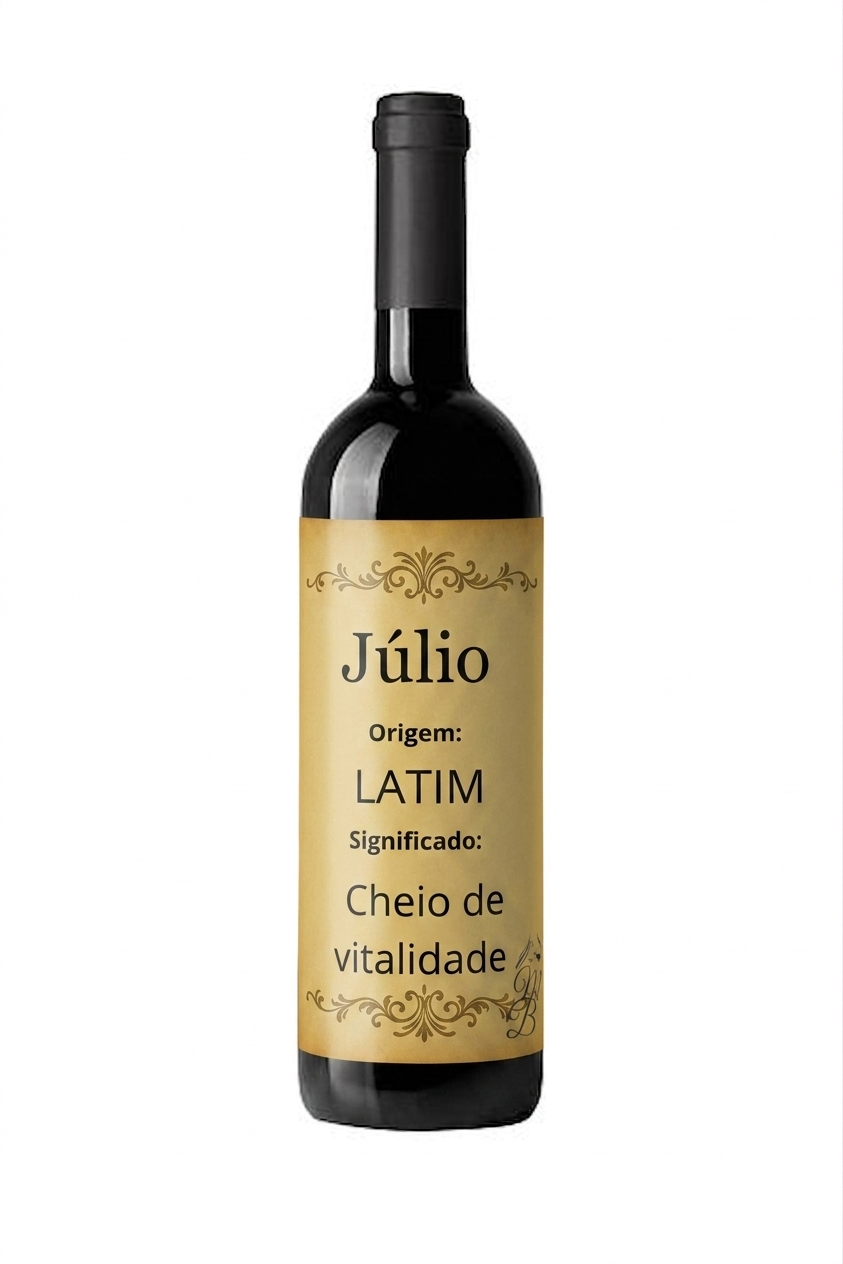 Vinho Personalizado com Nome Júlio | Memórias que se Bebem