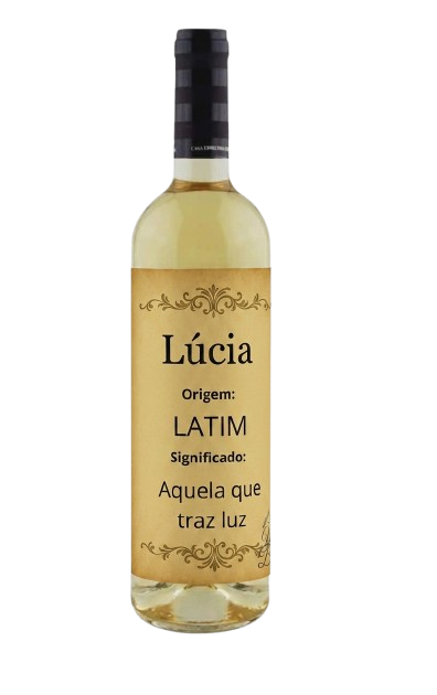 Vinho Personalizado com Nome Lúcia | Memórias que se Bebem