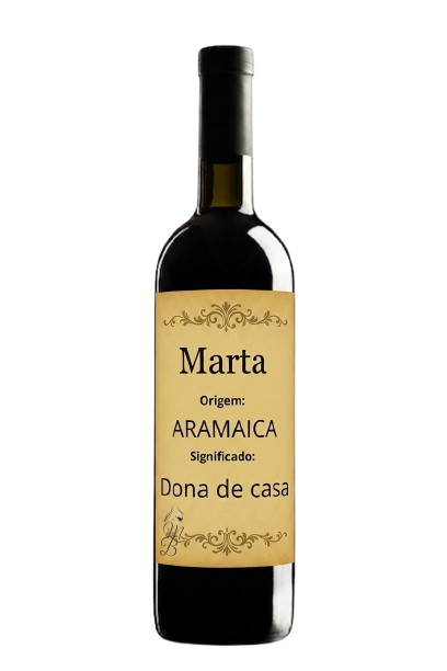 Vinho Personalizado com Nome Marta | Memórias que se Bebem
