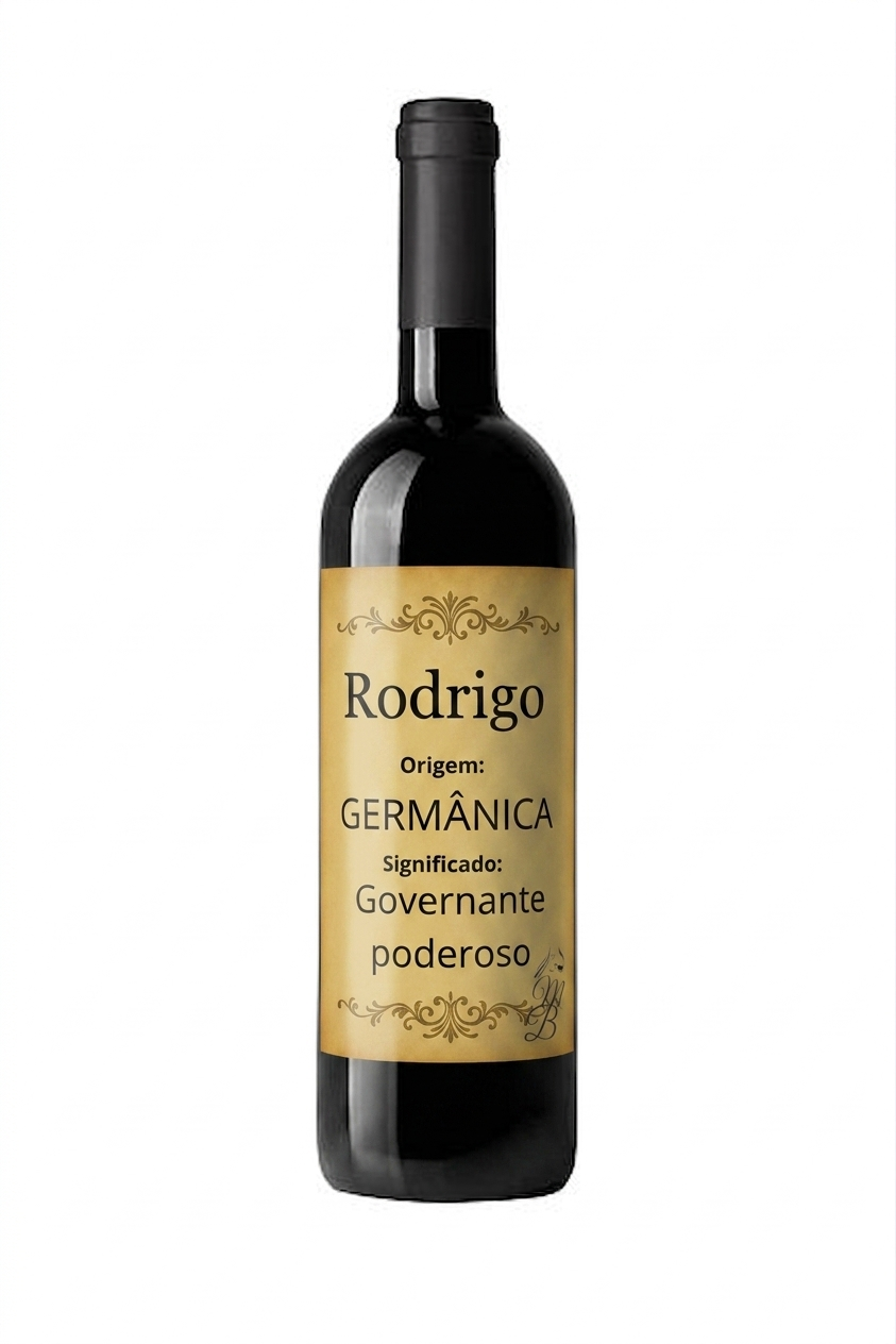 Vinho Personalizado com Nome Rodrigo | Memórias que se Bebem