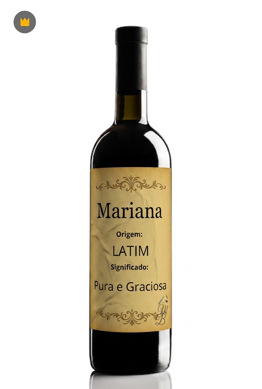Vinho Personalizado com Nome Mariana | Memórias que se Bebem