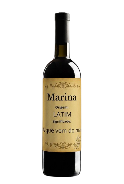 Vinho Personalizado com Nome Marina | Memórias que se Bebem