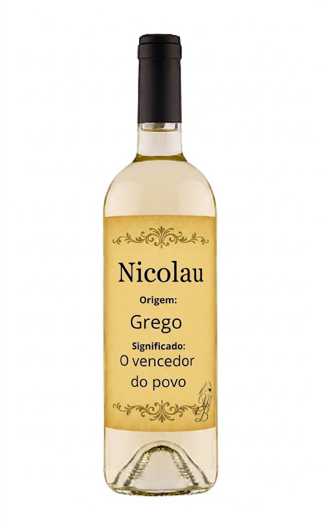 Vinho Personalizado com Nome Nicolau